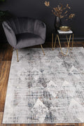 Porto Harlequinn Grey & Multi Geometric Rug - 15 styled with furniture