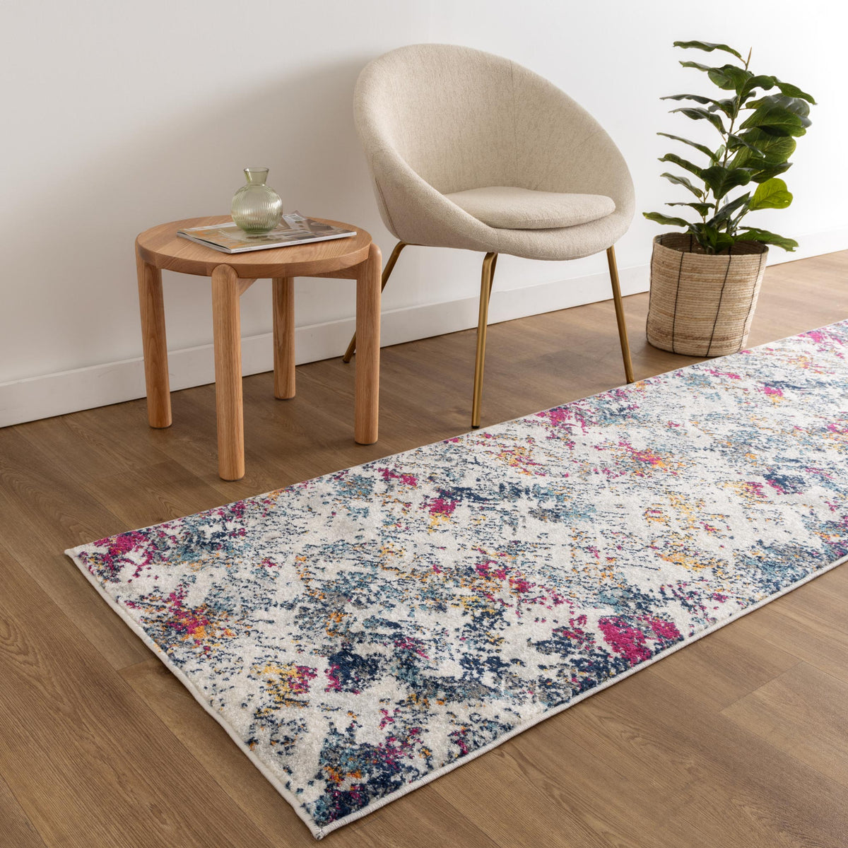 Provence PROV01 Grey Multicolour Abstract Rug – view 8