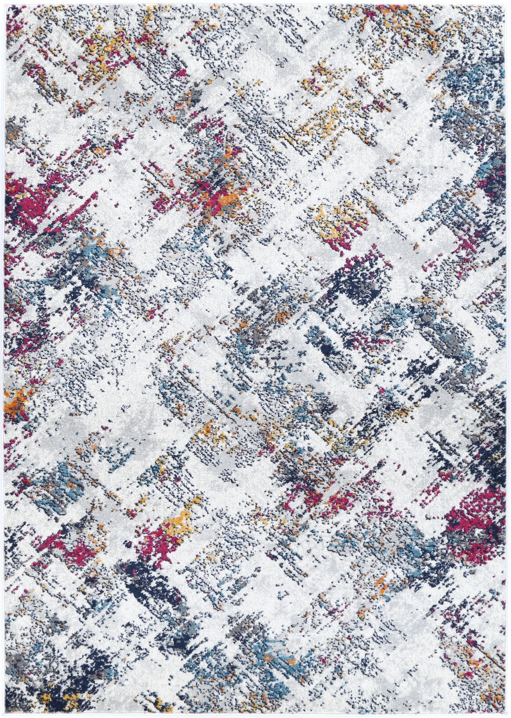 Provence PROV01 Grey Multicolour Abstract Rug – view 2