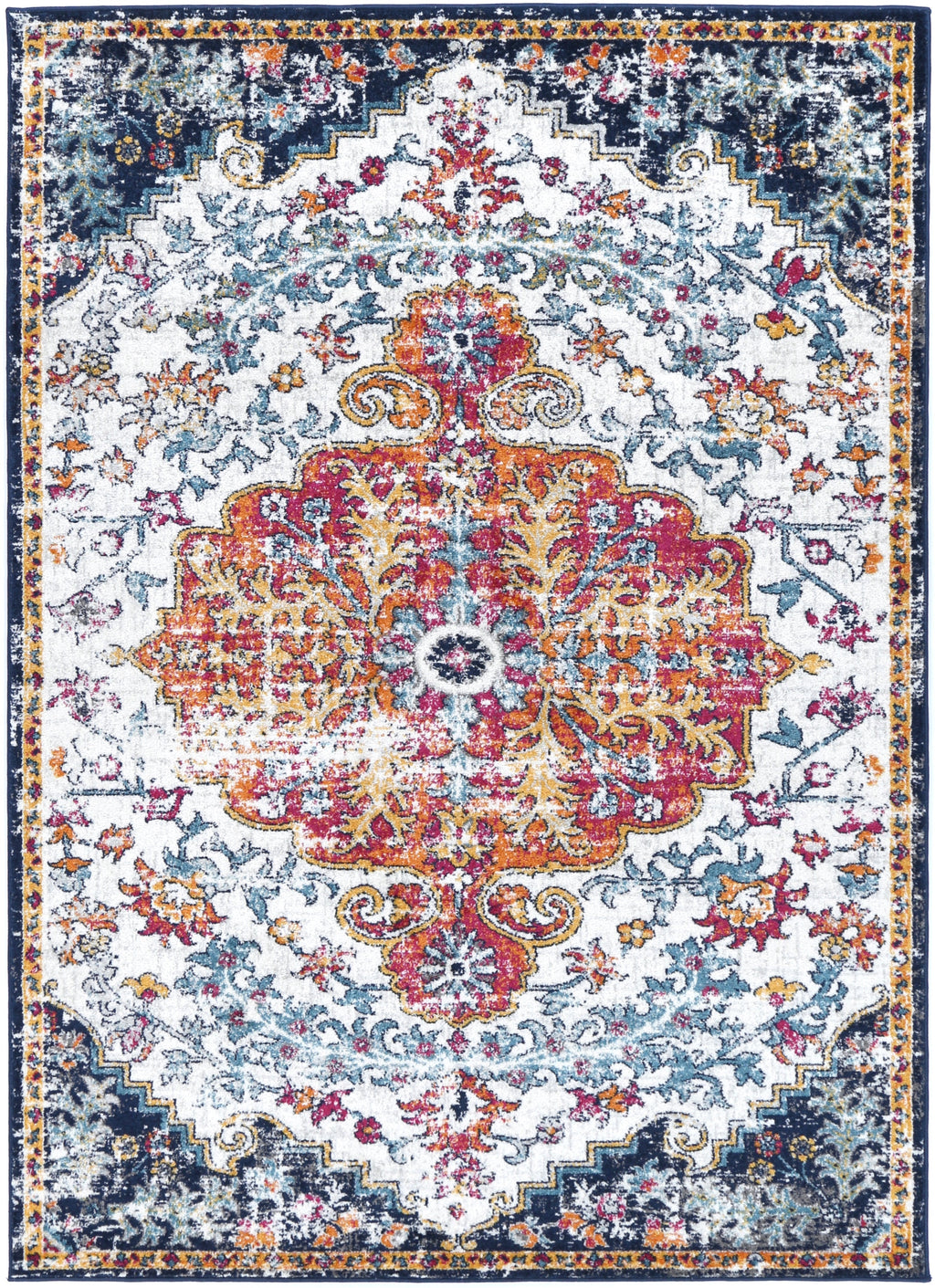 Provence PROV05 Multicolour Medallion Rug – view 2