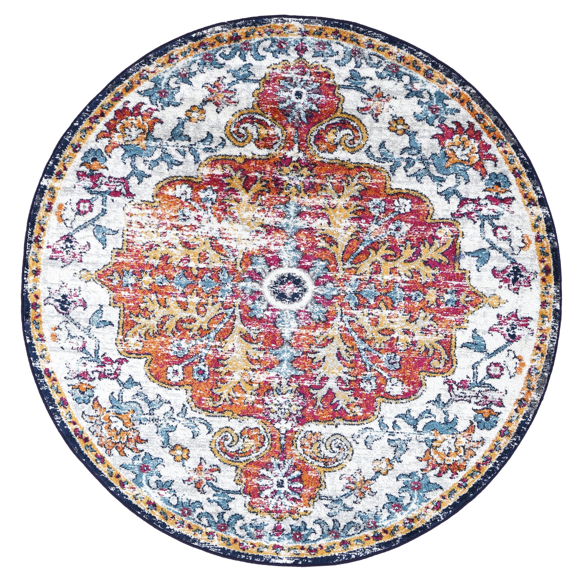 Provence PROV05 Multicolour Medallion Rug – view 9