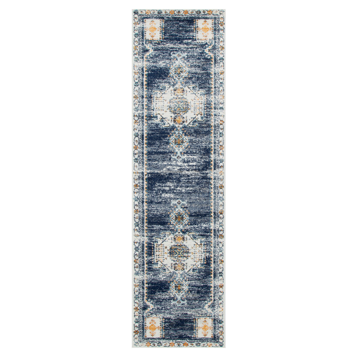 Provence PROV06 Navy Cream Medallion Rug – view 7