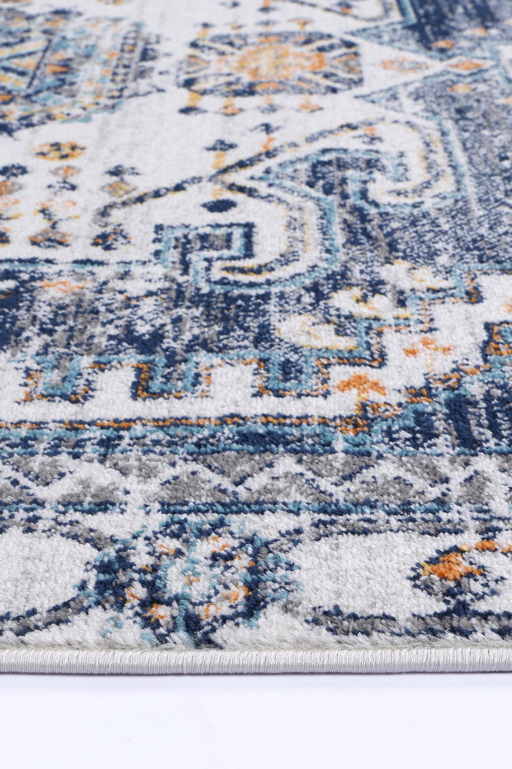 Provence PROV06 Navy Cream Medallion Rug – view 3