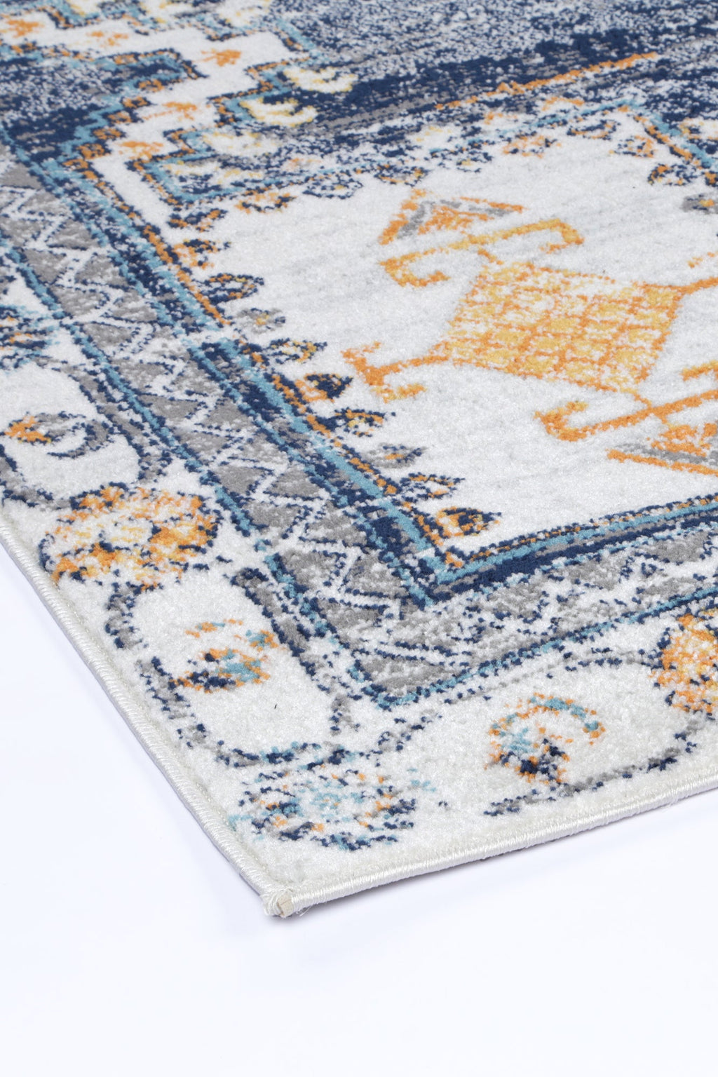 Provence PROV06 Navy Cream Medallion Rug – view 4