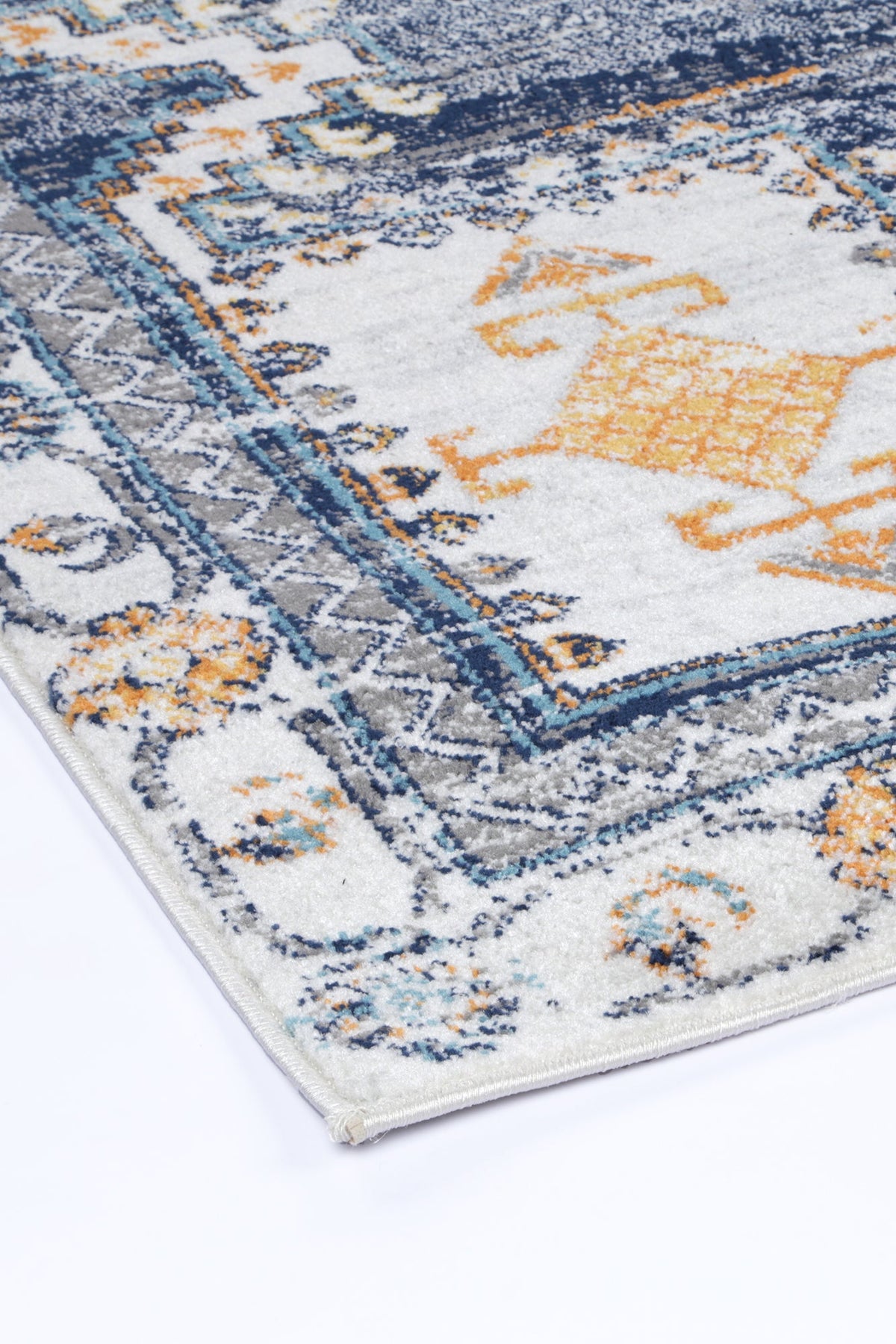 Provence PROV06 Navy Cream Medallion Rug – view 4