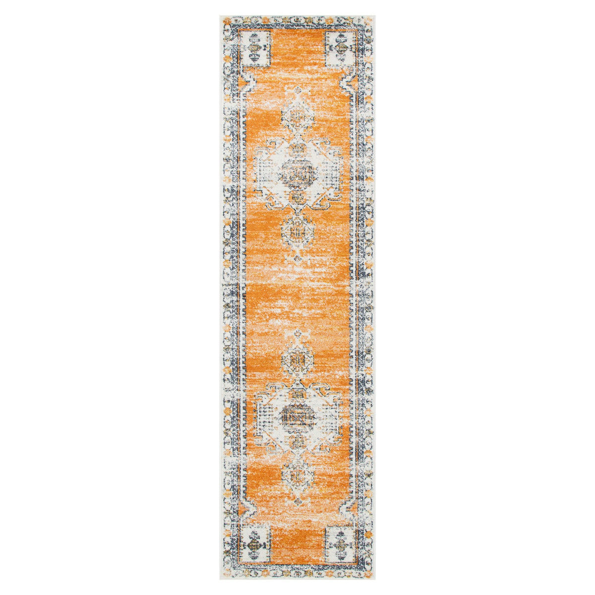 Provence PROV07 Terracotta Blue Medallion Rug – view 7