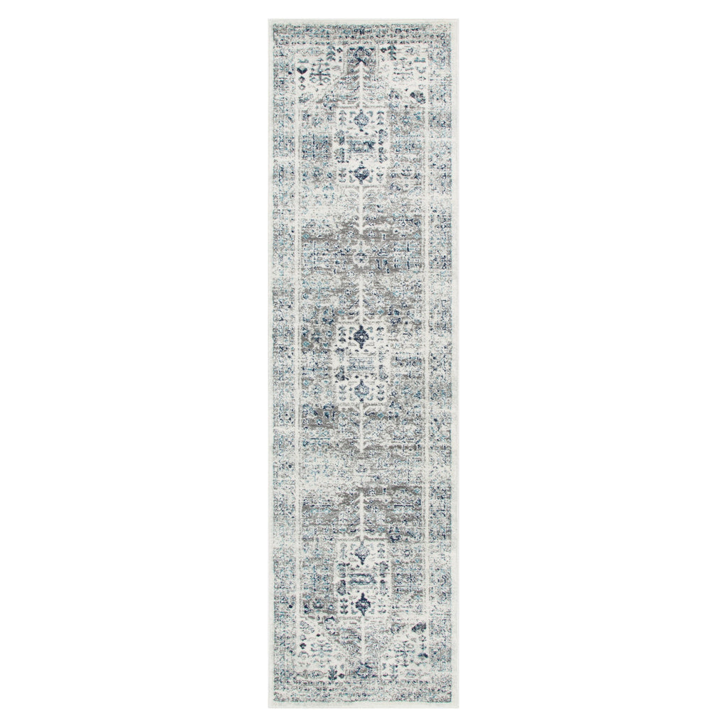 Provence Nimes Blue & Grey Traditional Rug - 014 – view 7