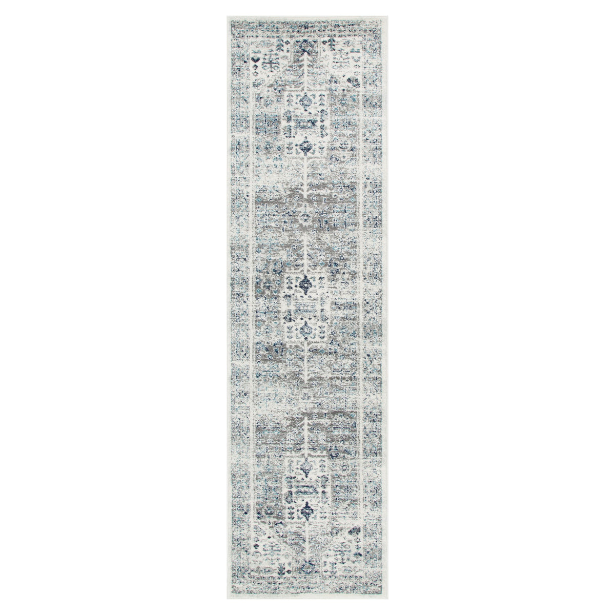 Provence Nimes Blue & Grey Traditional Rug - 014 – view 7