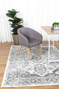 Provence Pau Cream & Grey Traditional Rug - 003 styled with furniture