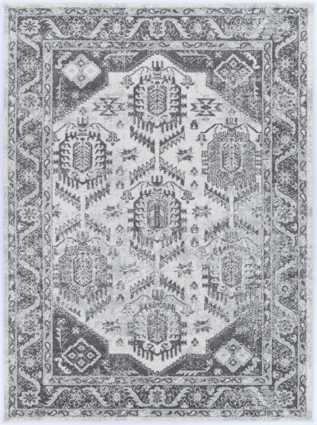 Provence Pau Cream & Grey Traditional Rug - 003 – view 2