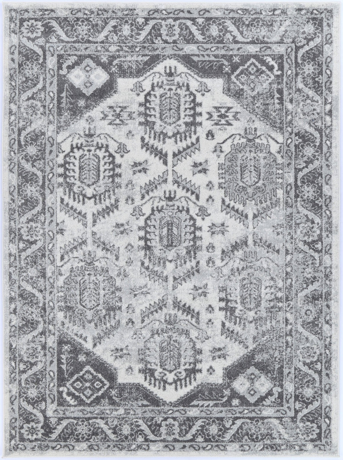 Provence Pau Cream & Grey Traditional Rug - 003 – view 2