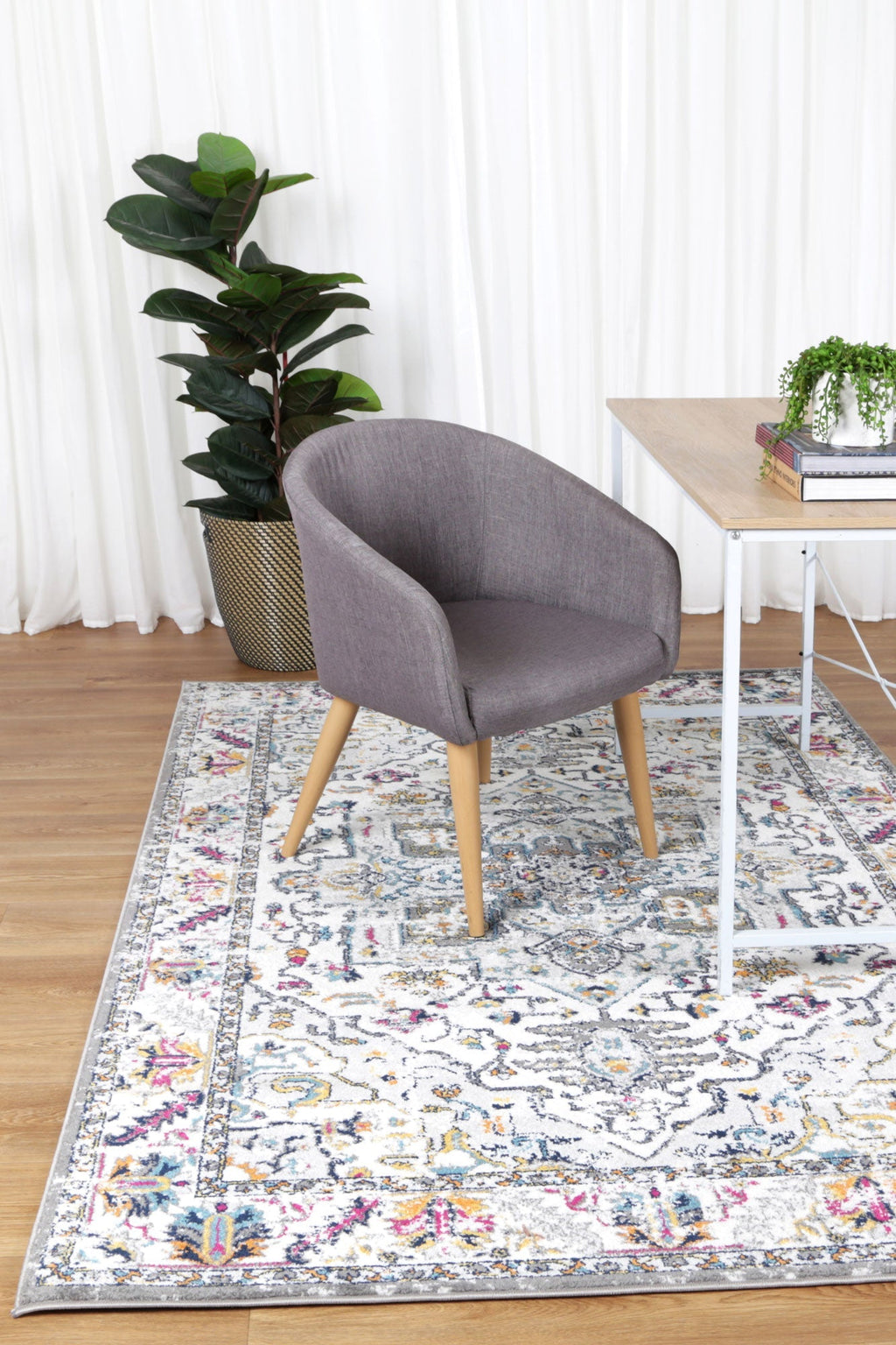 Provence Toulouse Multi Traditional Rug - 004 styled with furniture