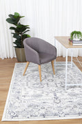 Provence Perpignan Grey Traditional Rug - 008 styled with furniture