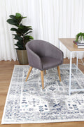 Provence Nimes Blue & Grey Traditional Rug - 014 styled with furniture