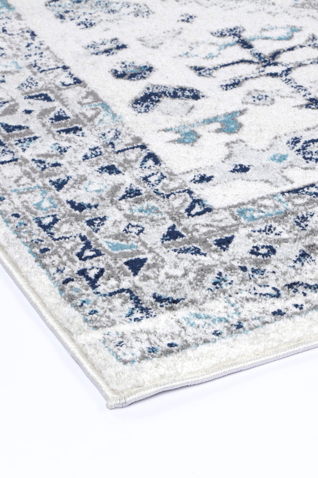Provence Nimes Blue & Grey Traditional Rug - 014 – view 4