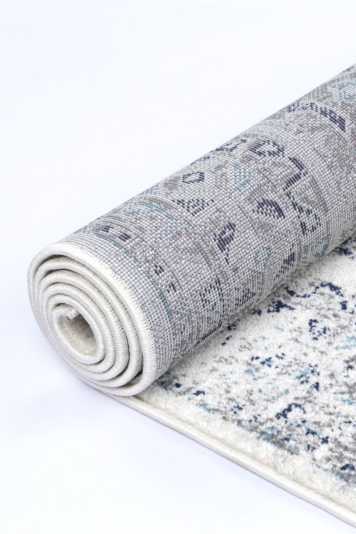Provence Nimes Blue & Grey Traditional Rug - 014 – view 5