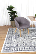 Provence Marseille Ivory & Blue Traditional Rug - 016 styled with furniture