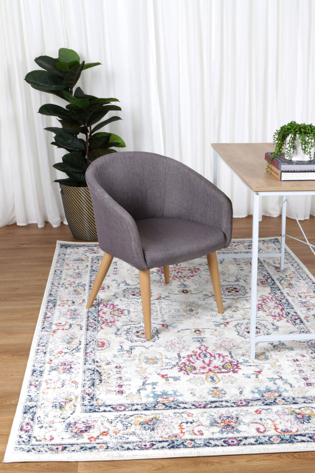 Provence Nice Multi Transitional Rug - 018 styled with furniture