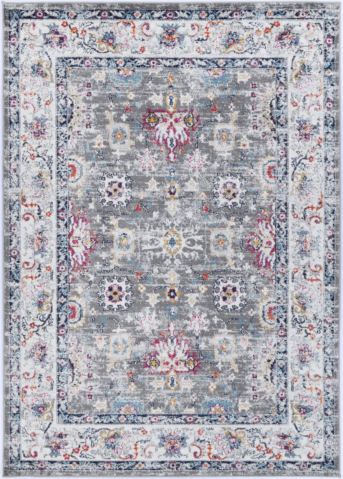 Provence Monaco Grey & Multi Transitional Rug - 019 – view 2