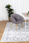 Provence Perols Grey Traditional Rug - 023 styled with furniture