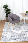 Provence Meze Grey Traditional Rug - 024 styled with furniture