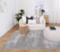 Puffy Soft Shag Grey Rug styled with furniture