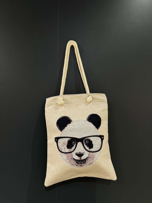 Panda Vision Tote Bag-Carry essentials in the Panda Vision Tote Bag! Featuring a stylish panda design, this eco-friendly, durable bag is perfect for panda lovers and everyday use-Bazaar G Rugs N Gifts