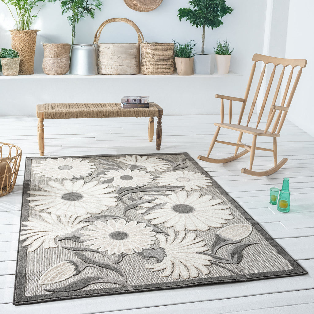 Paradise 537 Silver Turkish Rug lifestyle view