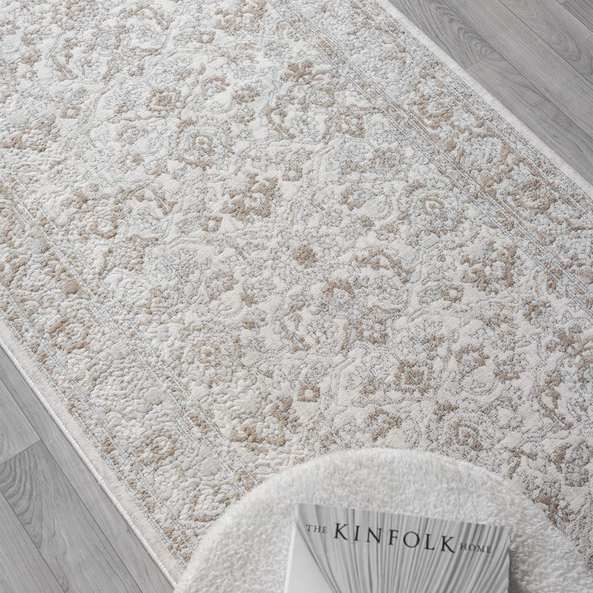 Pearl Hallway Runner Rug with plush, non-shed pile and all-side binding. Power-loomed in Türkiye for durable, easy-care hallway style.