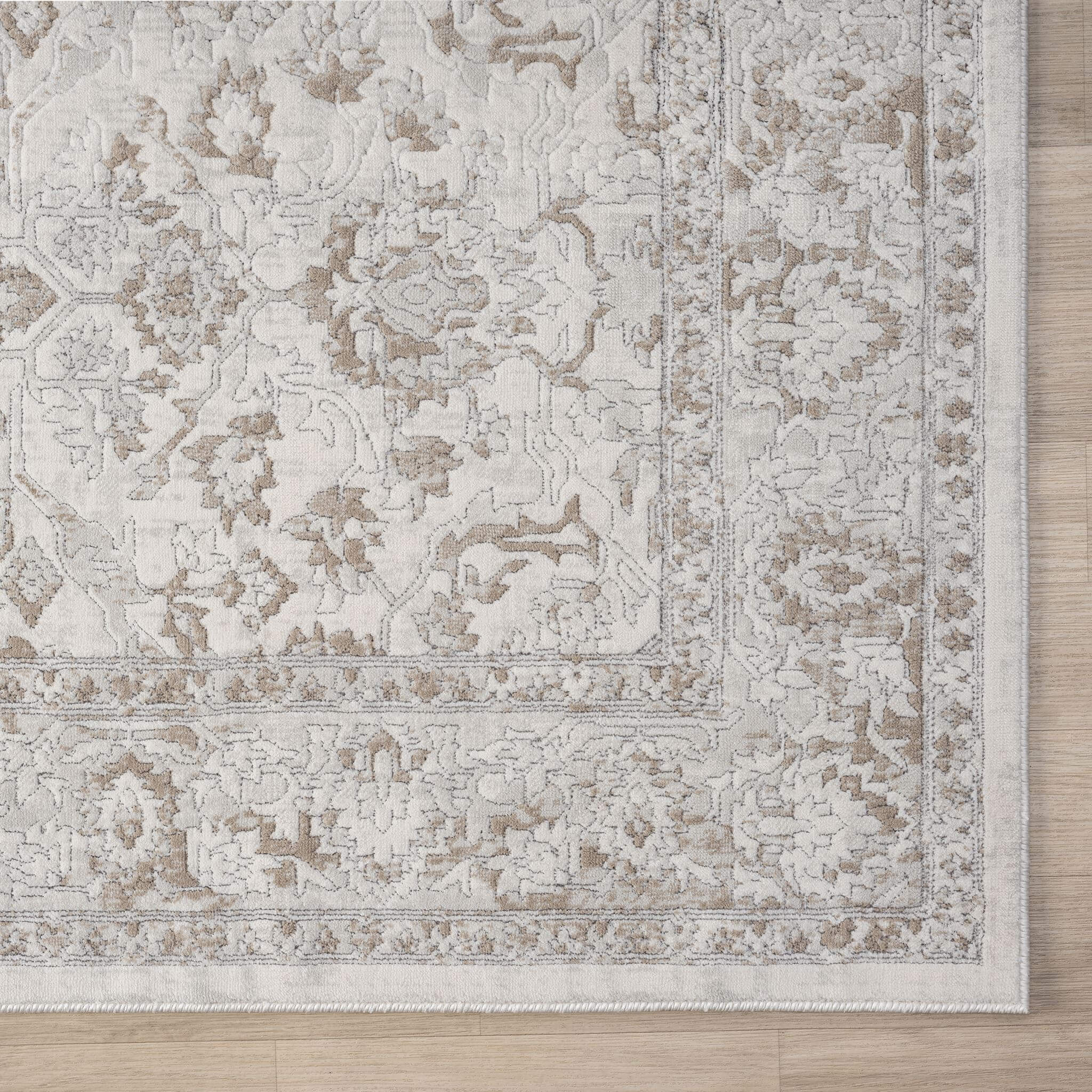 Pearl Hallway Runner Rug with plush, non-shed pile and all-side binding. Power-loomed in Türkiye for durable, easy-care hallway style.