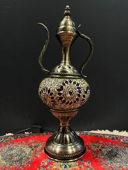 Mosaic Genie Lamp Brown Flower