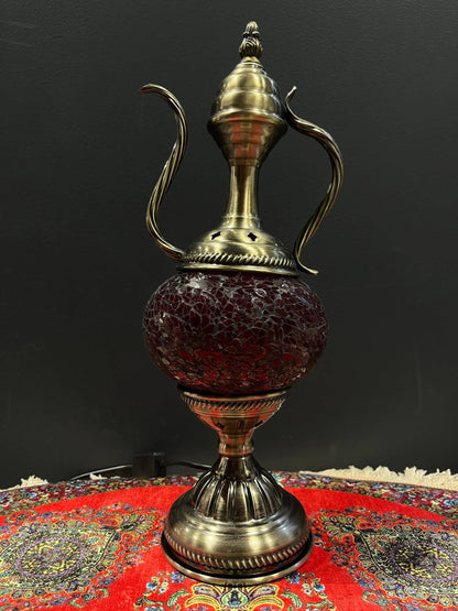 Mosaic Genie Lamp Red Crackle    