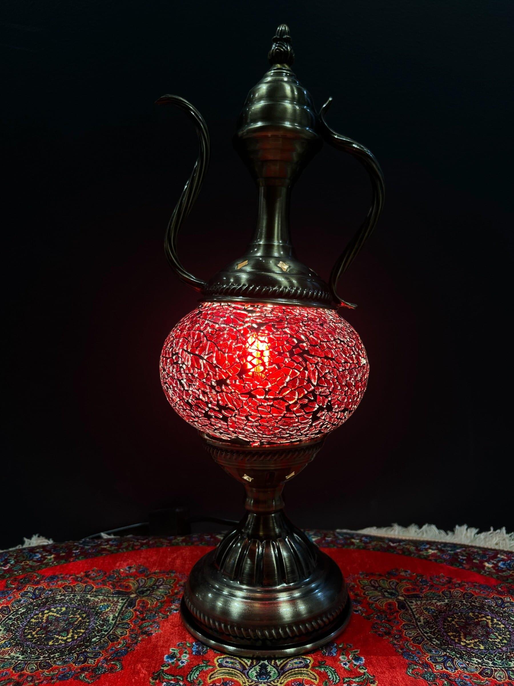 Mosaic Genie Lamp Red Crackle    