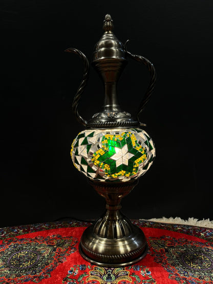 Mosaic Genie Lamp Green Star Bright