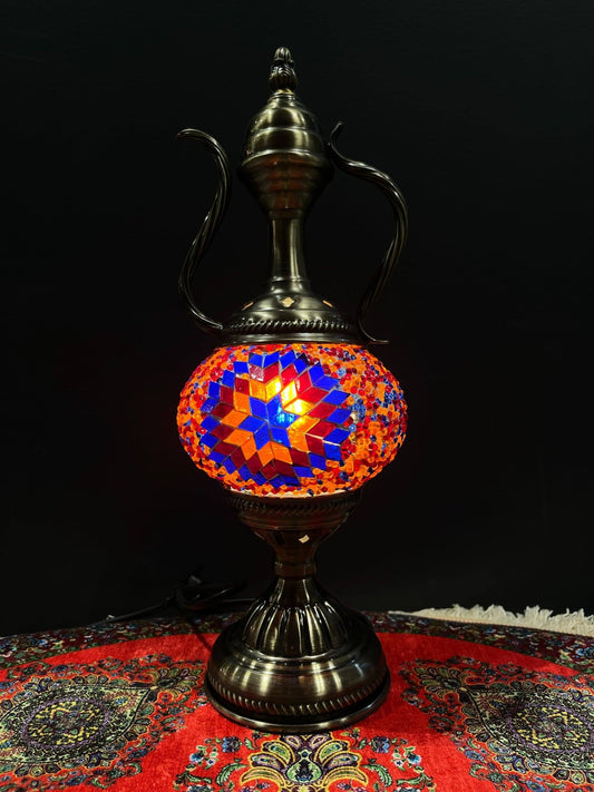 Mosaic Genie Lamp Star Red Blue