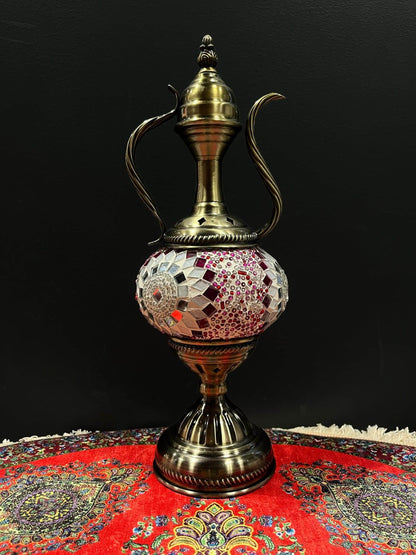 Mosaic Genie Lamp Pink Star    