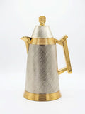 Premium textured gold and silver thermal carafe, a luxury insulated thermos carafe for stylish serving.