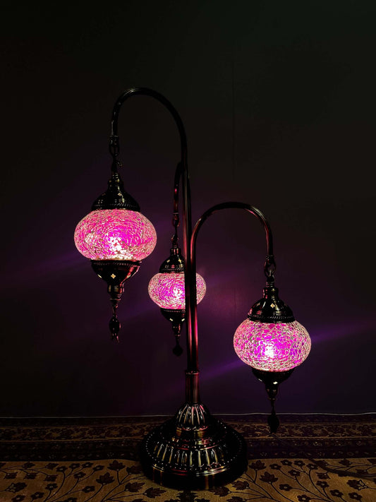 Mosaic Floor Tree Lamp 3 Pieces Purple Lamps   