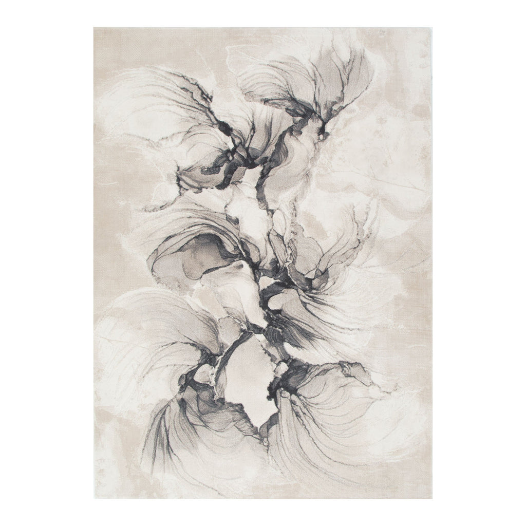 Rue R002 Beige Charcoal Abstract Rug – view 2