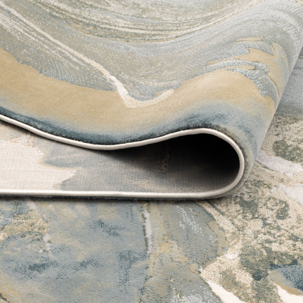 Rue R004 Green Abstract Rug – view 4