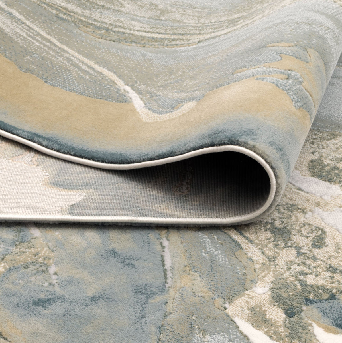 Rue R004 Green Abstract Rug – view 4