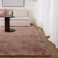 Reverie Rose Brown Rug styled with furniture