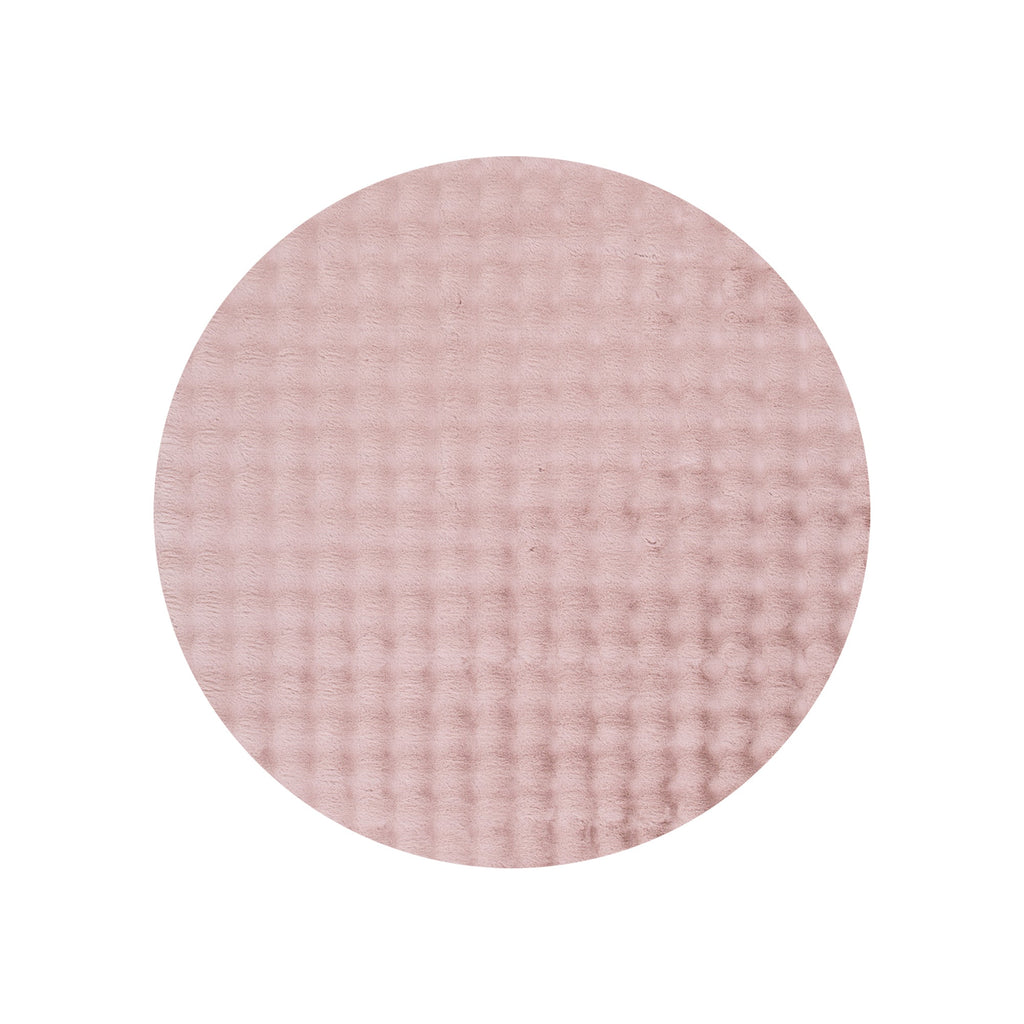 Purity Rose Pink Round Washable Shaggy Rug – view 2