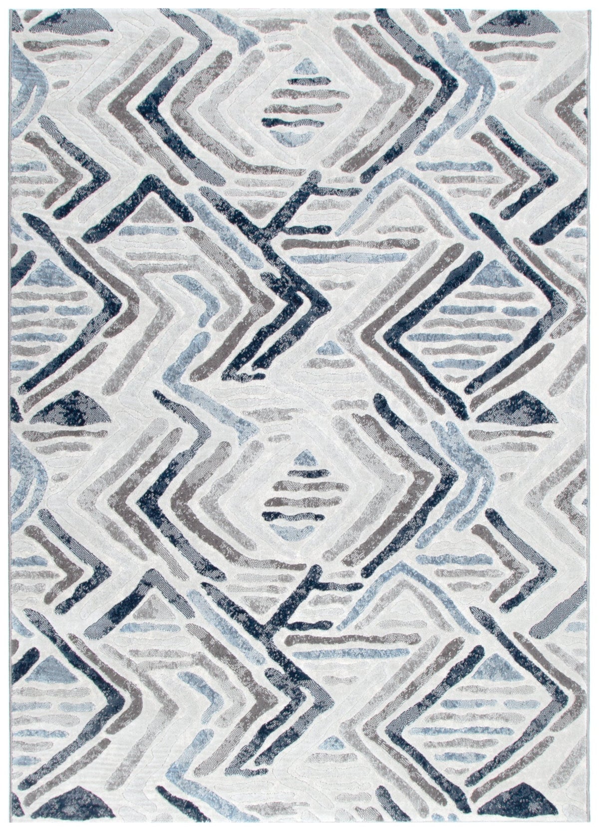Ruby Blue Grey Diamond Rug – view 2