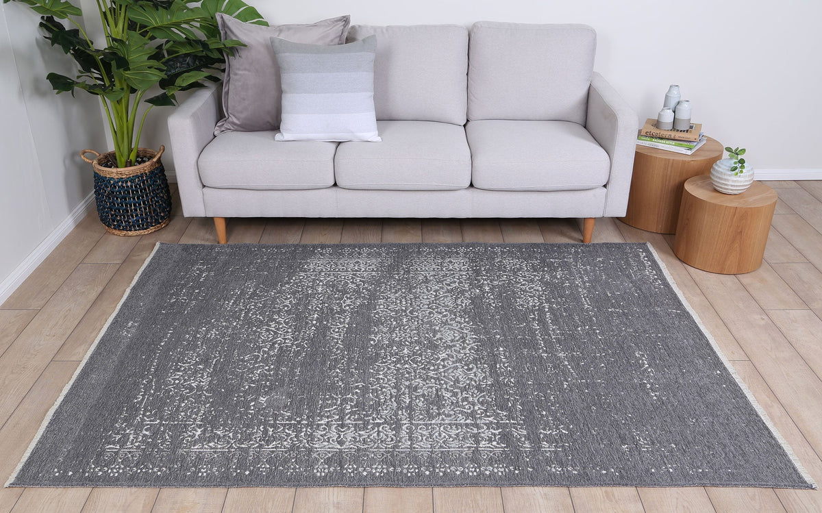 Rustic Homestead Grey & Ivory Contemporary Rug - 6123 GREY – view 6