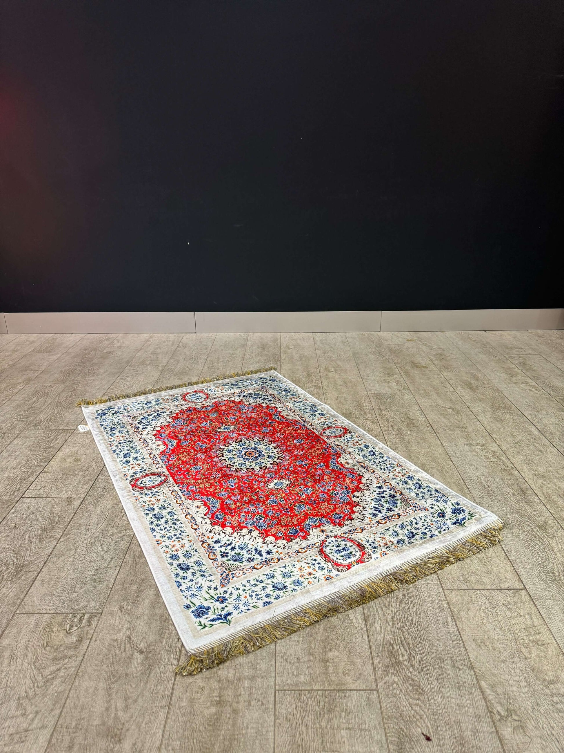 Red Floral Medallion Turkish Prayer Mat