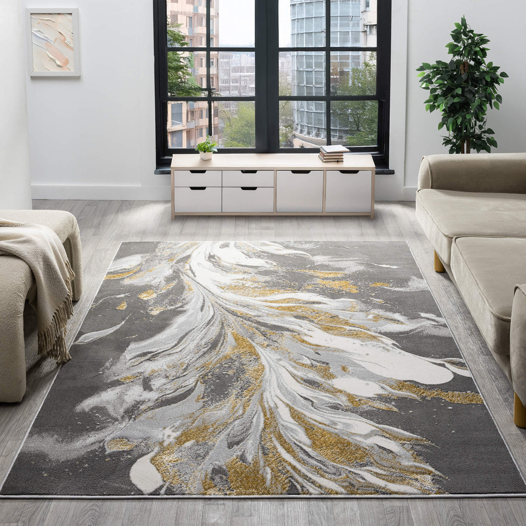Relic 515 Slate Turkish Rug lifestyle view