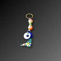 Resin Flower Evil Eye Keyring