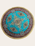 Round Turkish Rugs Colourful- Aqua