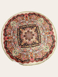Round Turkish Rugs Colourful- Brown